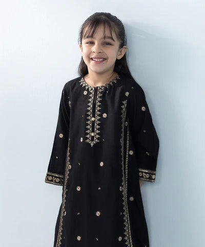 2 Piece - Embroidered Cotton Net Suit