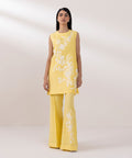 2 Piece - Embroidered Cotton Net Suit