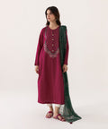 2 Piece - Embroidered Cotton Suit