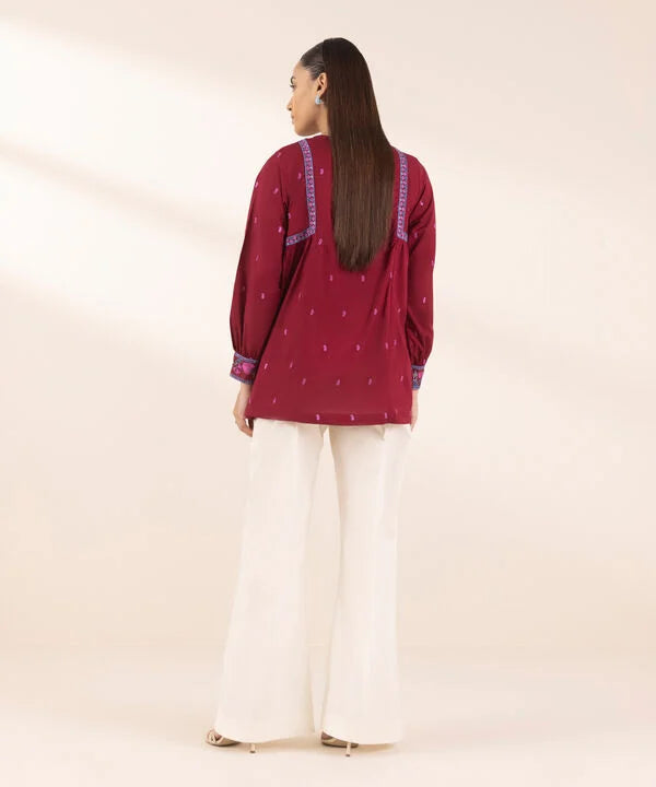 Embroidered Cambric Peplum