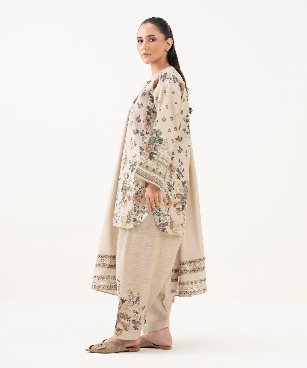 3 Piece - Printed Khaddar Suit