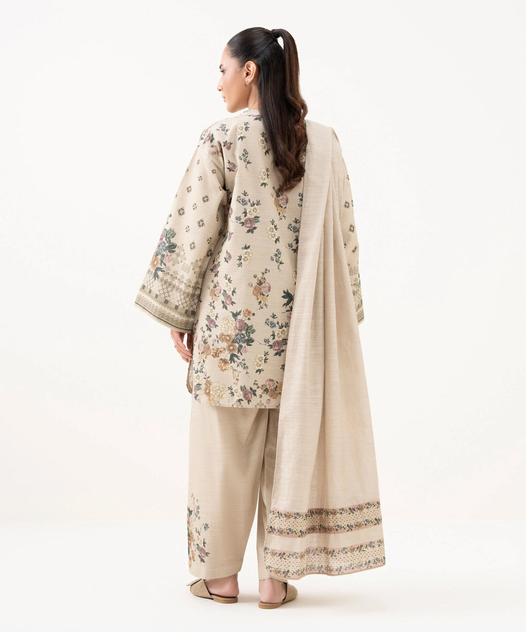 3 Piece - Printed Khaddar Suit