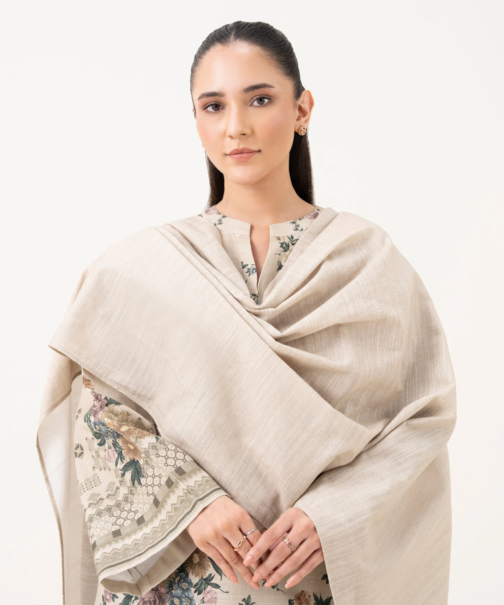 3 Piece - Printed Khaddar Suit