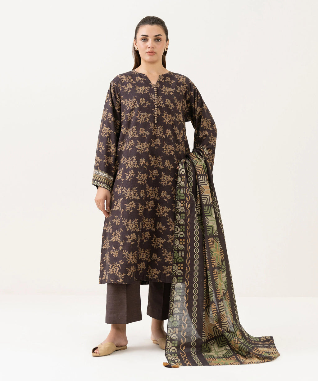 3 Piece - Printed Khaddar Suit