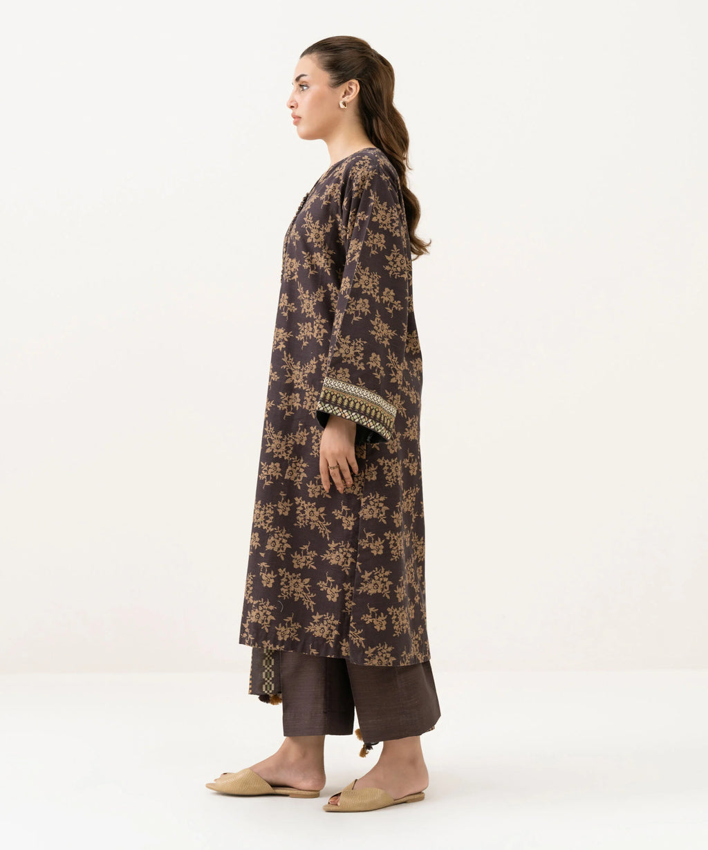 3 Piece - Printed Khaddar Suit