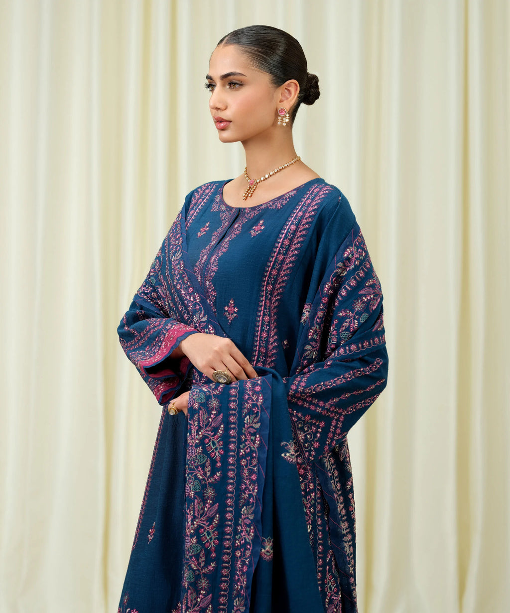 3 Piece - Embroidered Karandi Suit