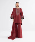 3 Piece - Embroidered Khaddar Suit