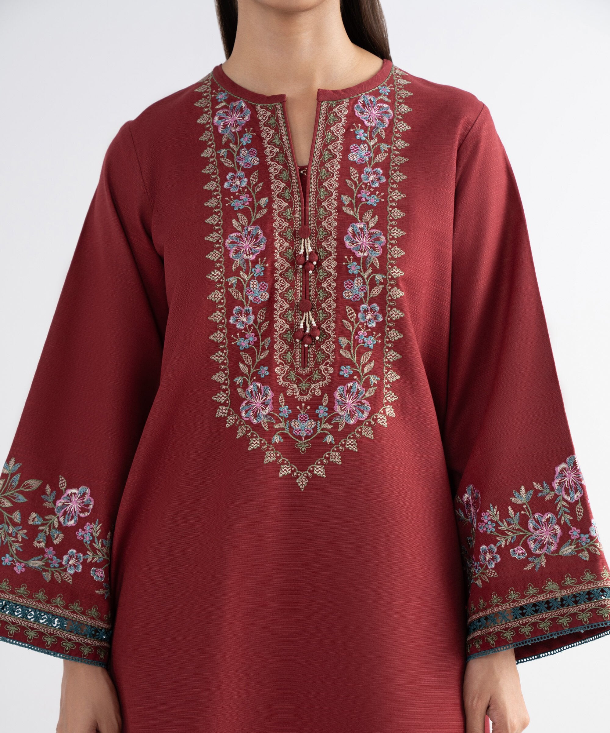 3 Piece - Embroidered Khaddar Suit