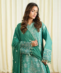 3 Piece - Embroidered Raw Silk Suit