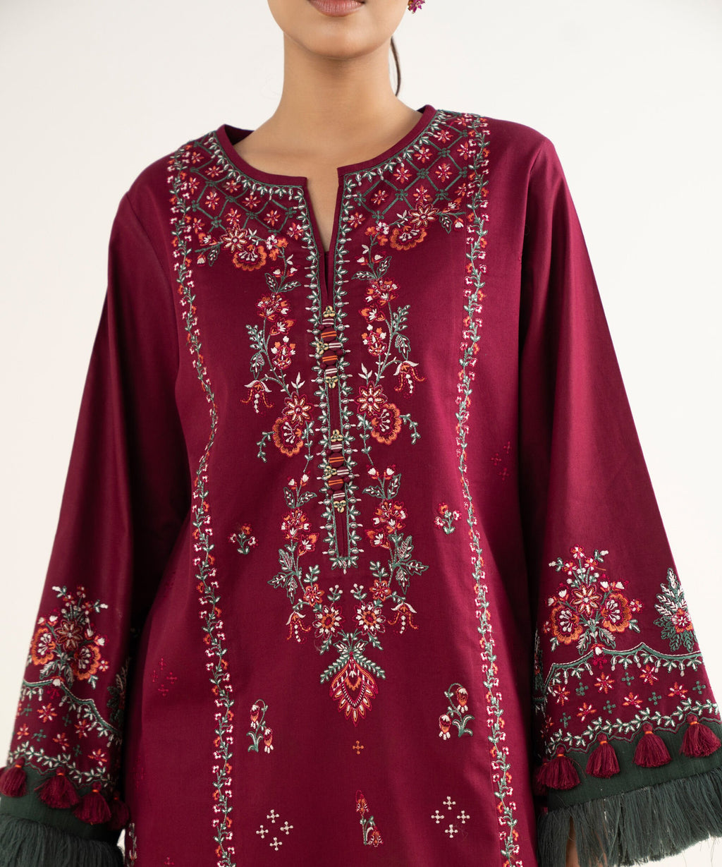 3 Piece - Embroidered Twill Suit