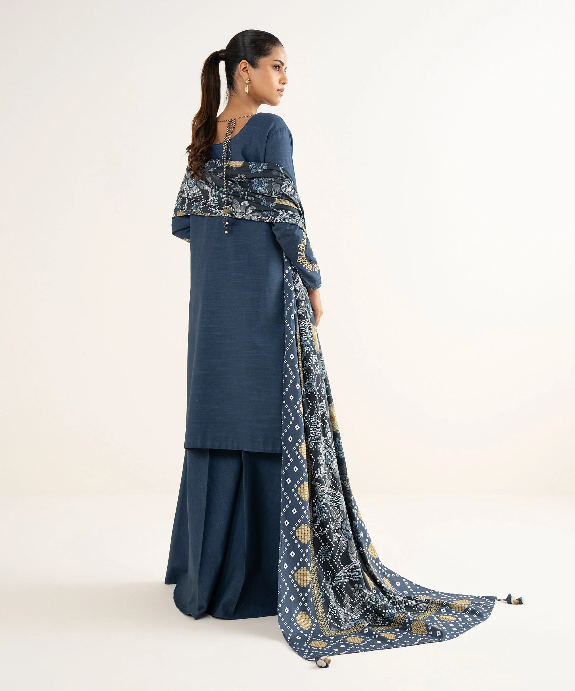 3 Piece - Embroidered Cotton Suit