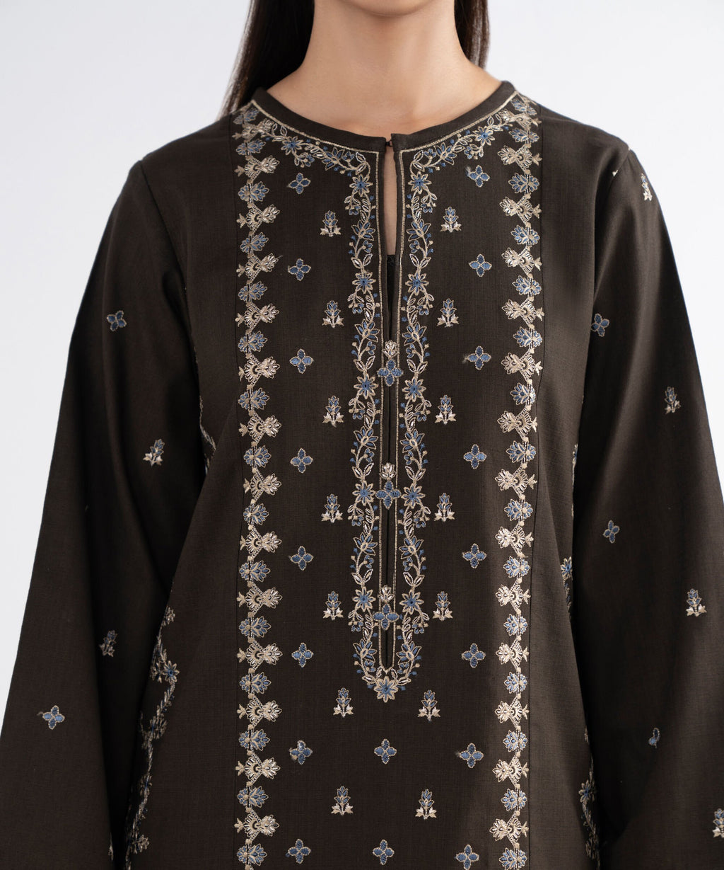 3 Piece - Embroidered Crosshatch Suit