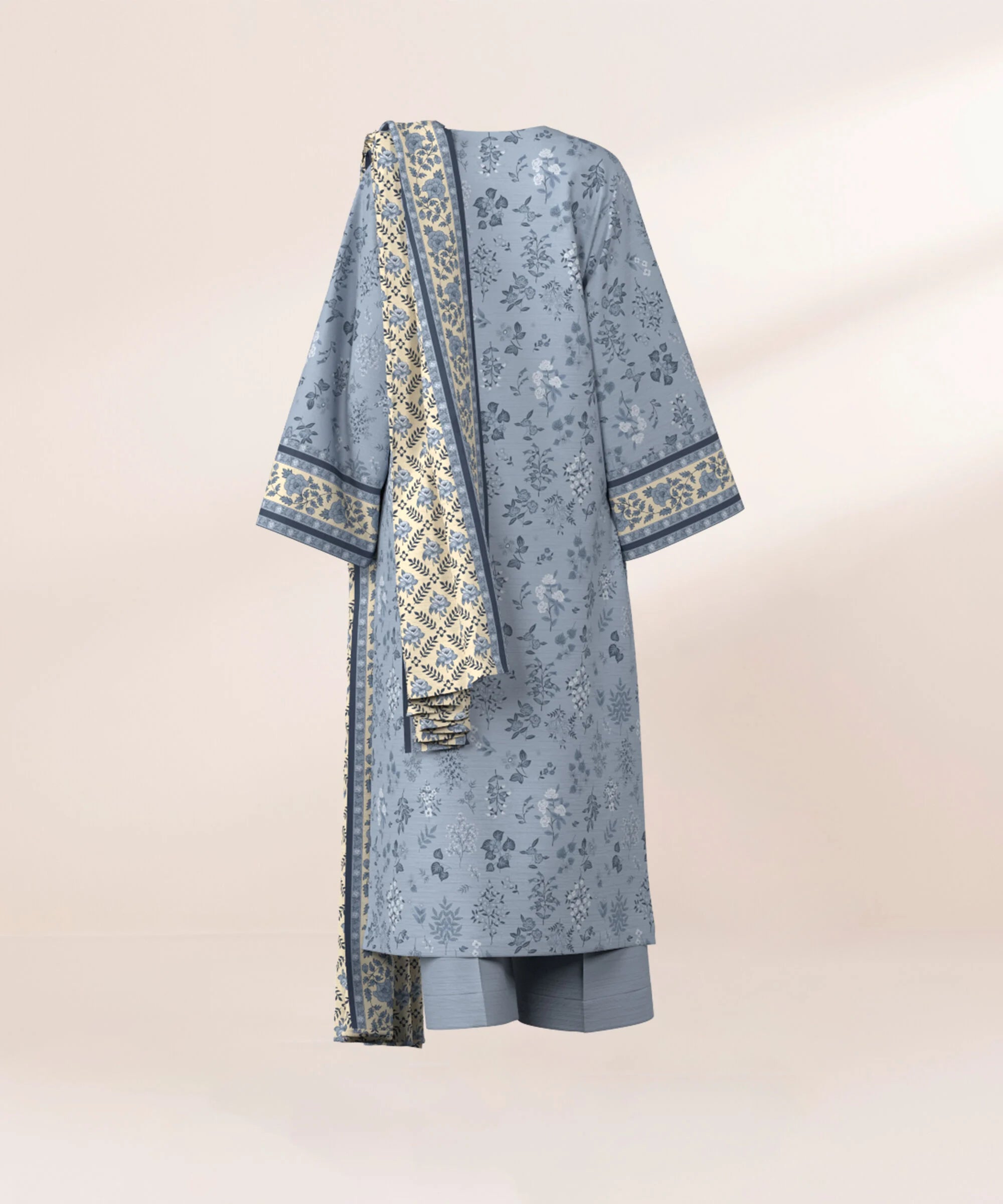 2 Piece - Embroidered Khaddar Suit