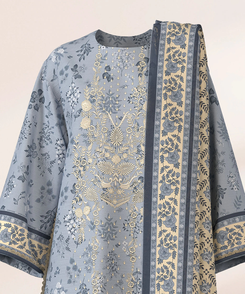 2 Piece - Embroidered Khaddar Suit