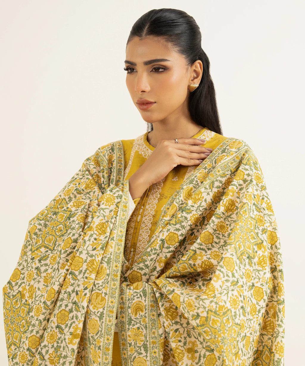 2 Piece - Embroidered Khaddar Suit