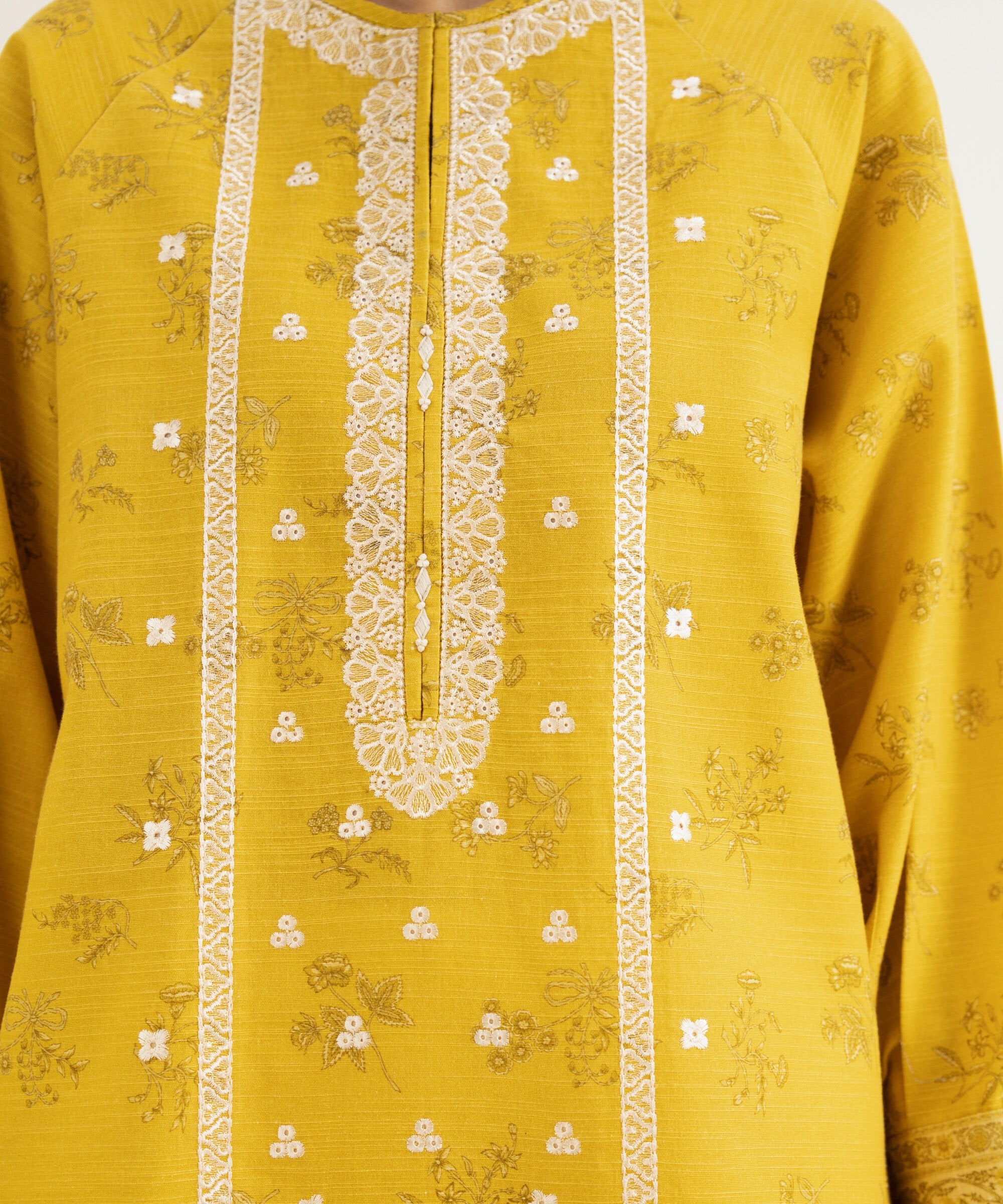 2 Piece - Embroidered Khaddar Suit