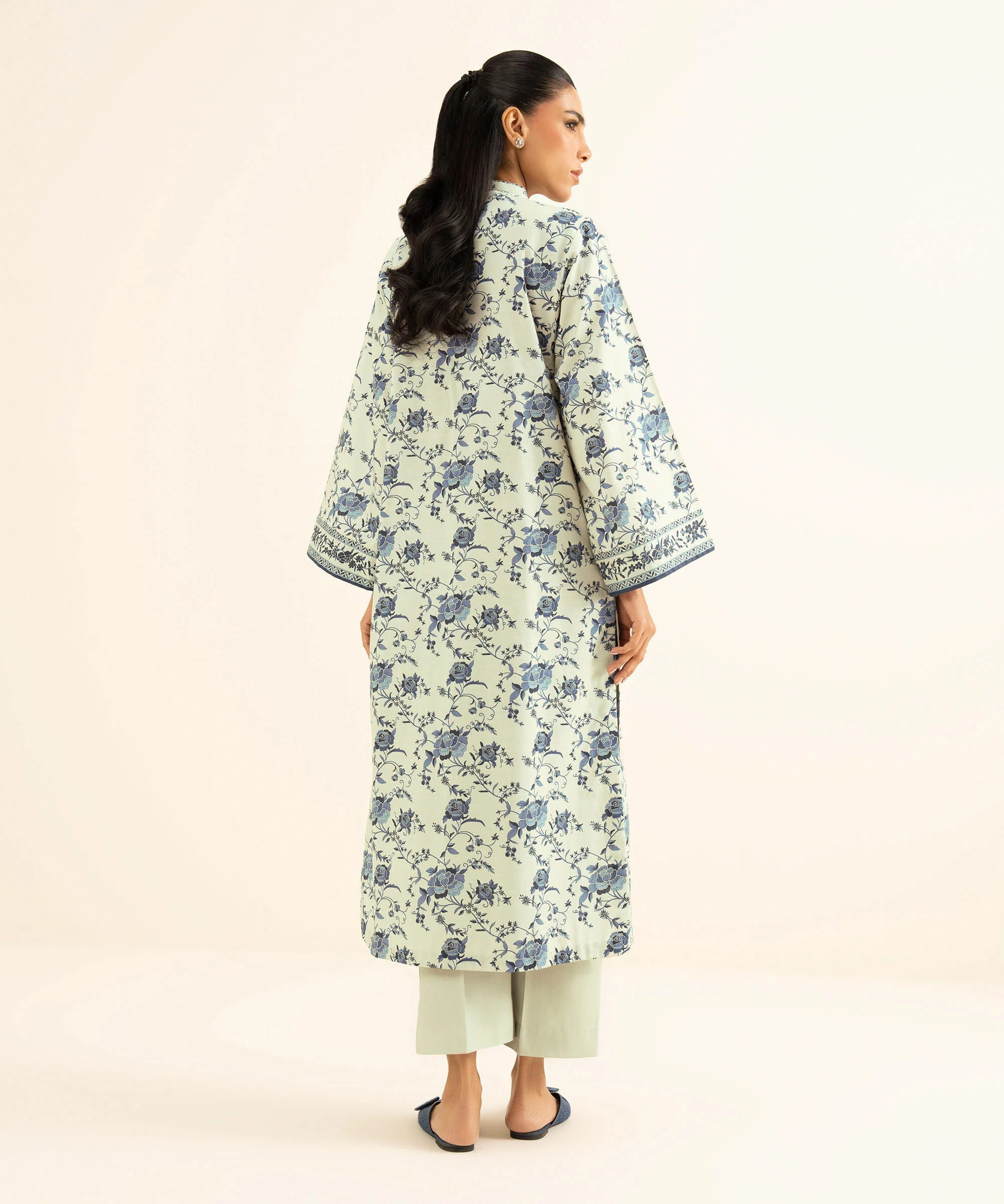 2 Piece - Embroidered Cotton Suit