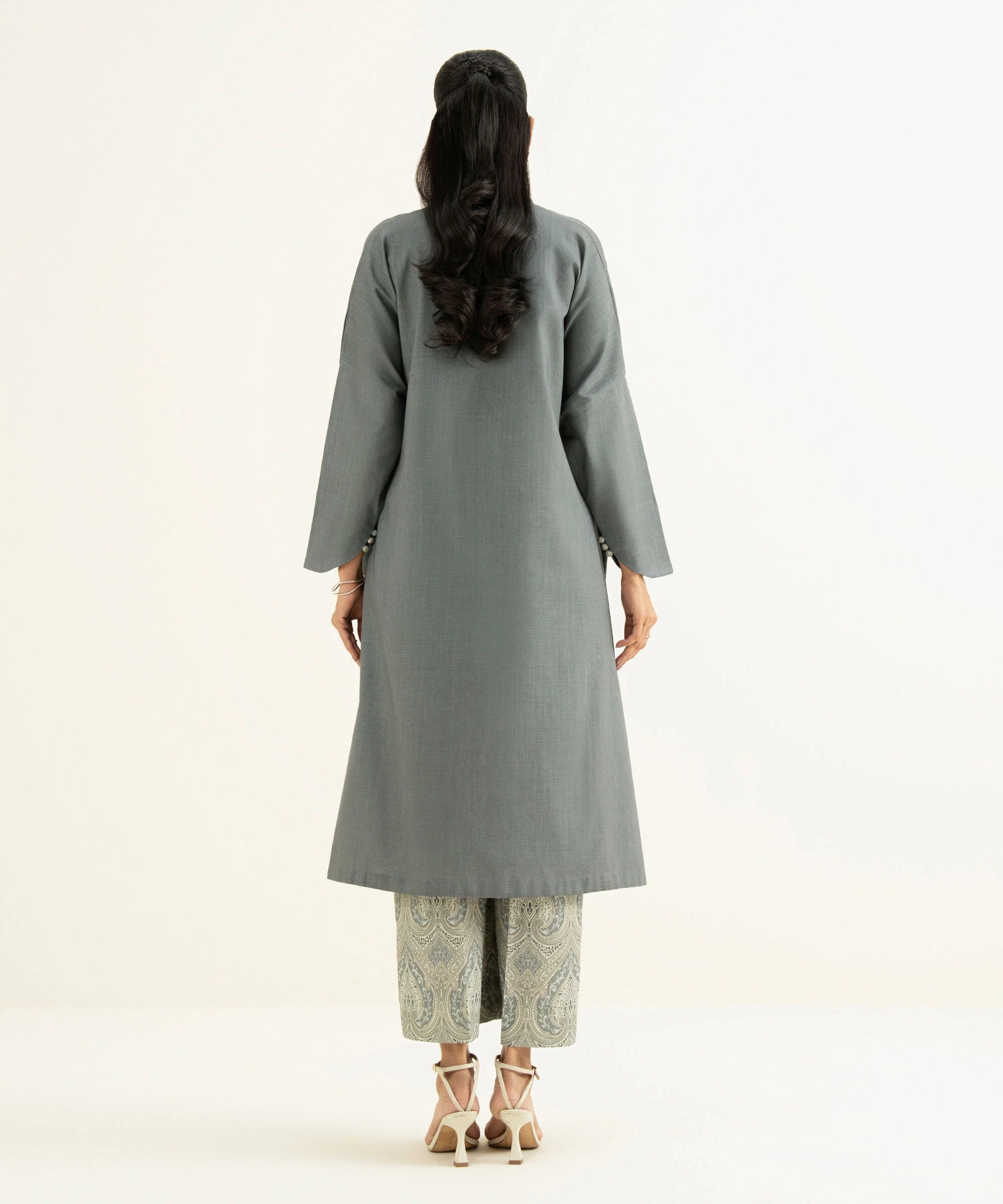 2 Piece - Embroidered Crosshatch Suit