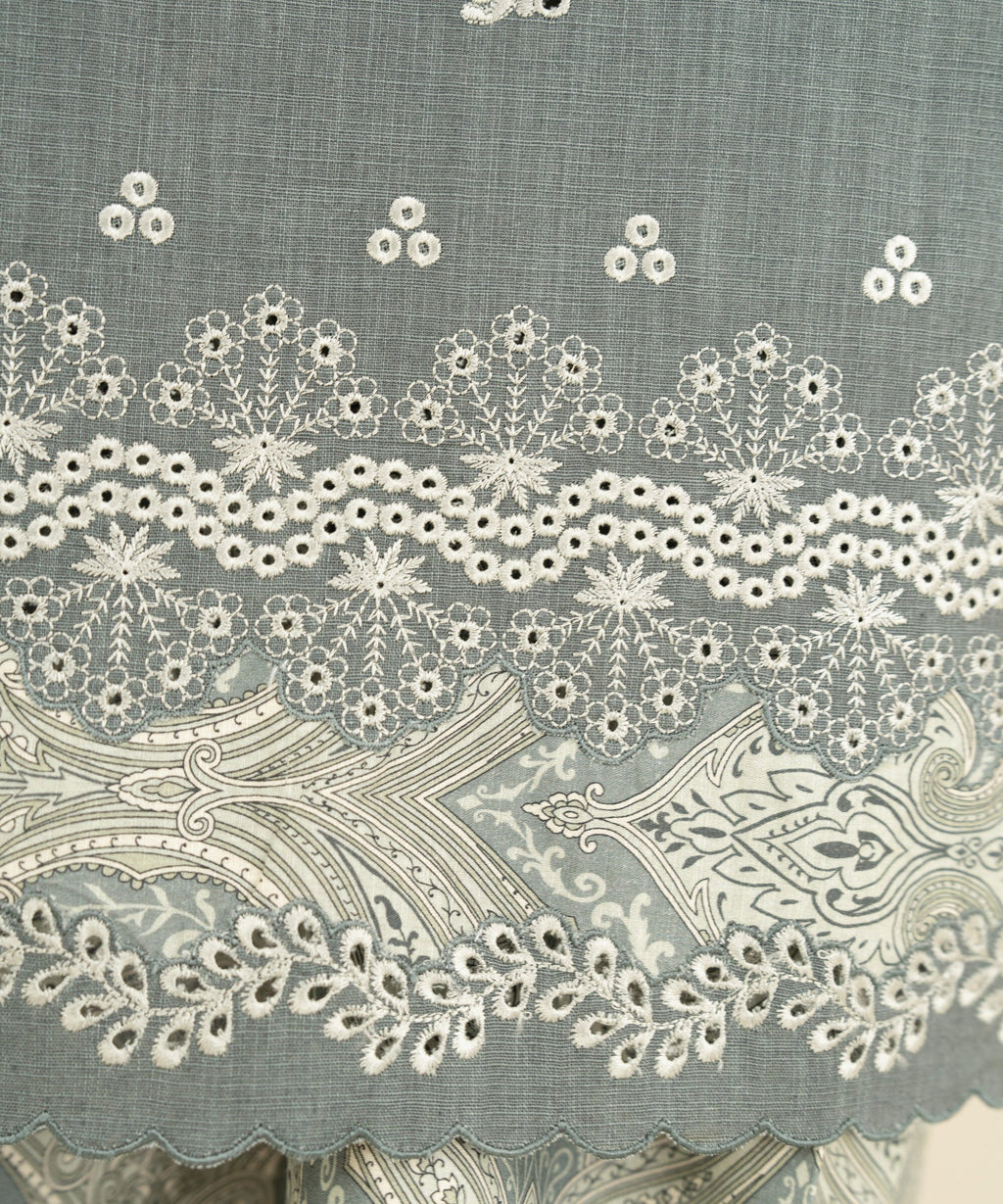 2 Piece - Embroidered Crosshatch Suit