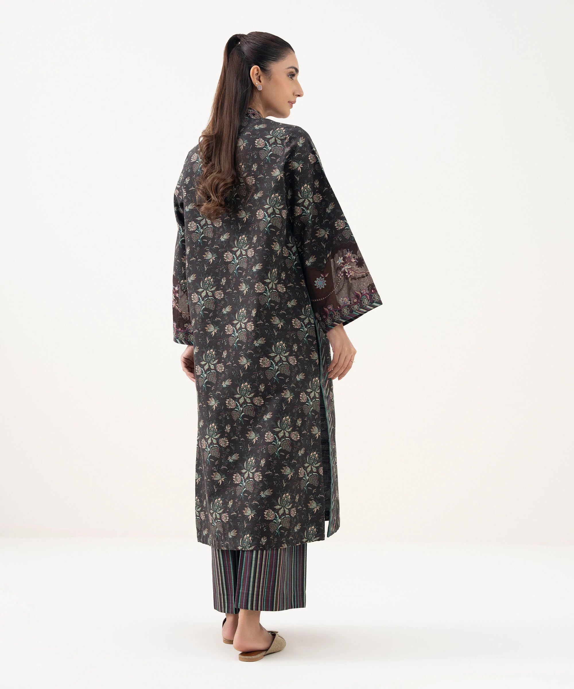 3 Piece - Embroidered Khaddar Suit