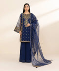3 Piece - Embroidered Organza Suit