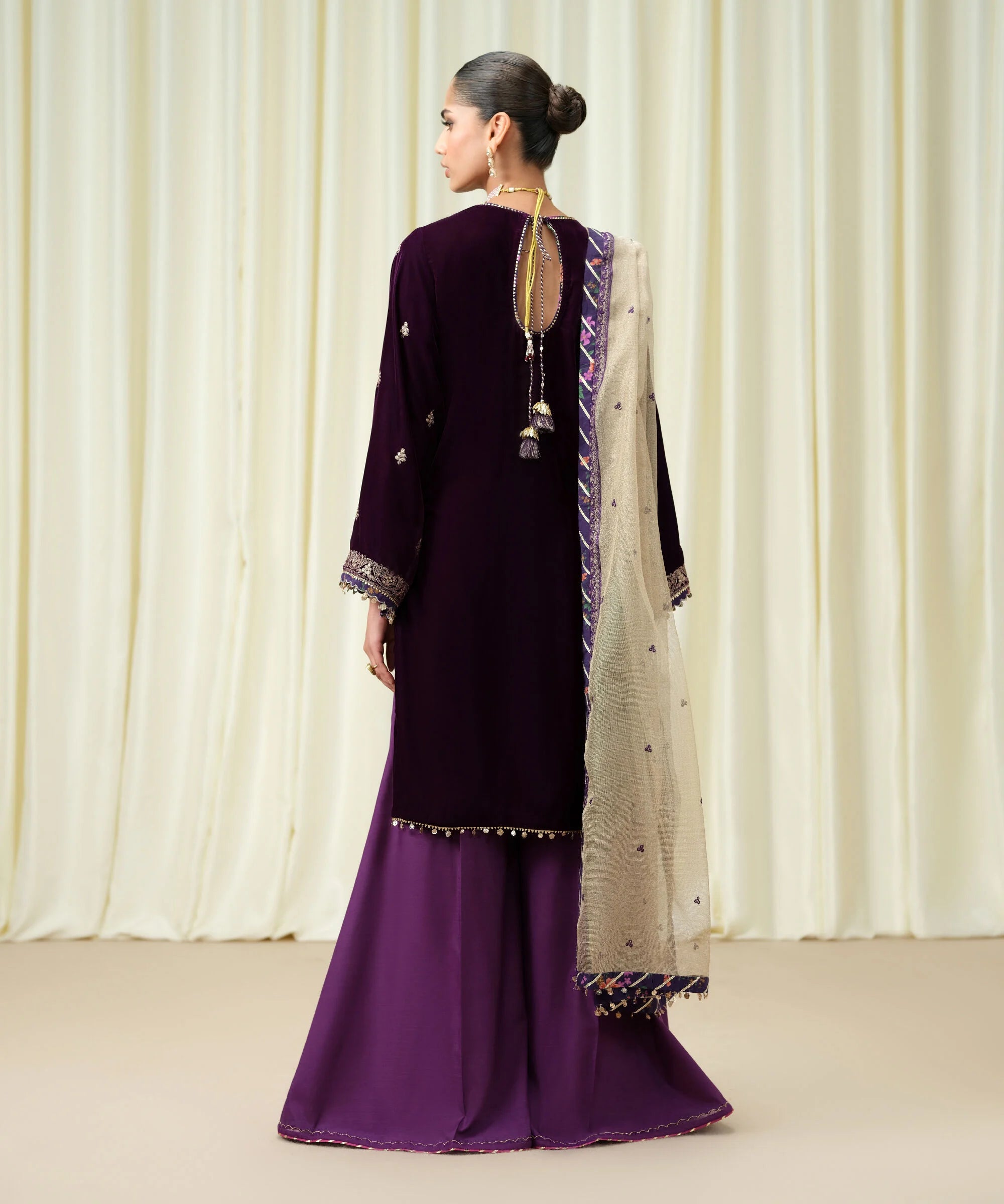 3 Piece - Embroidered Velvet Suit