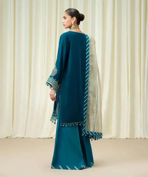 3 Piece - Embroidered Velvet Suit
