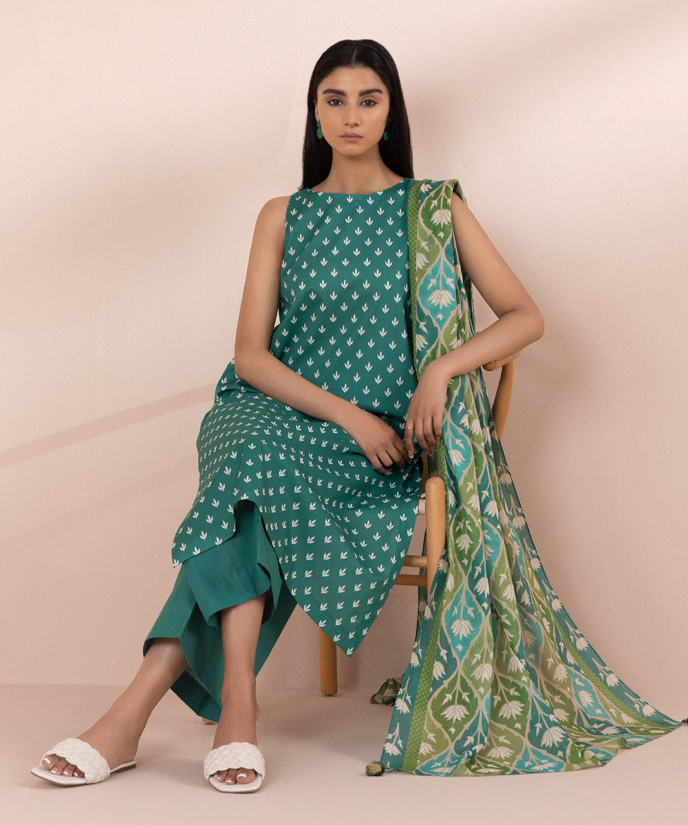 3 Piece - Printed Lawn Suit