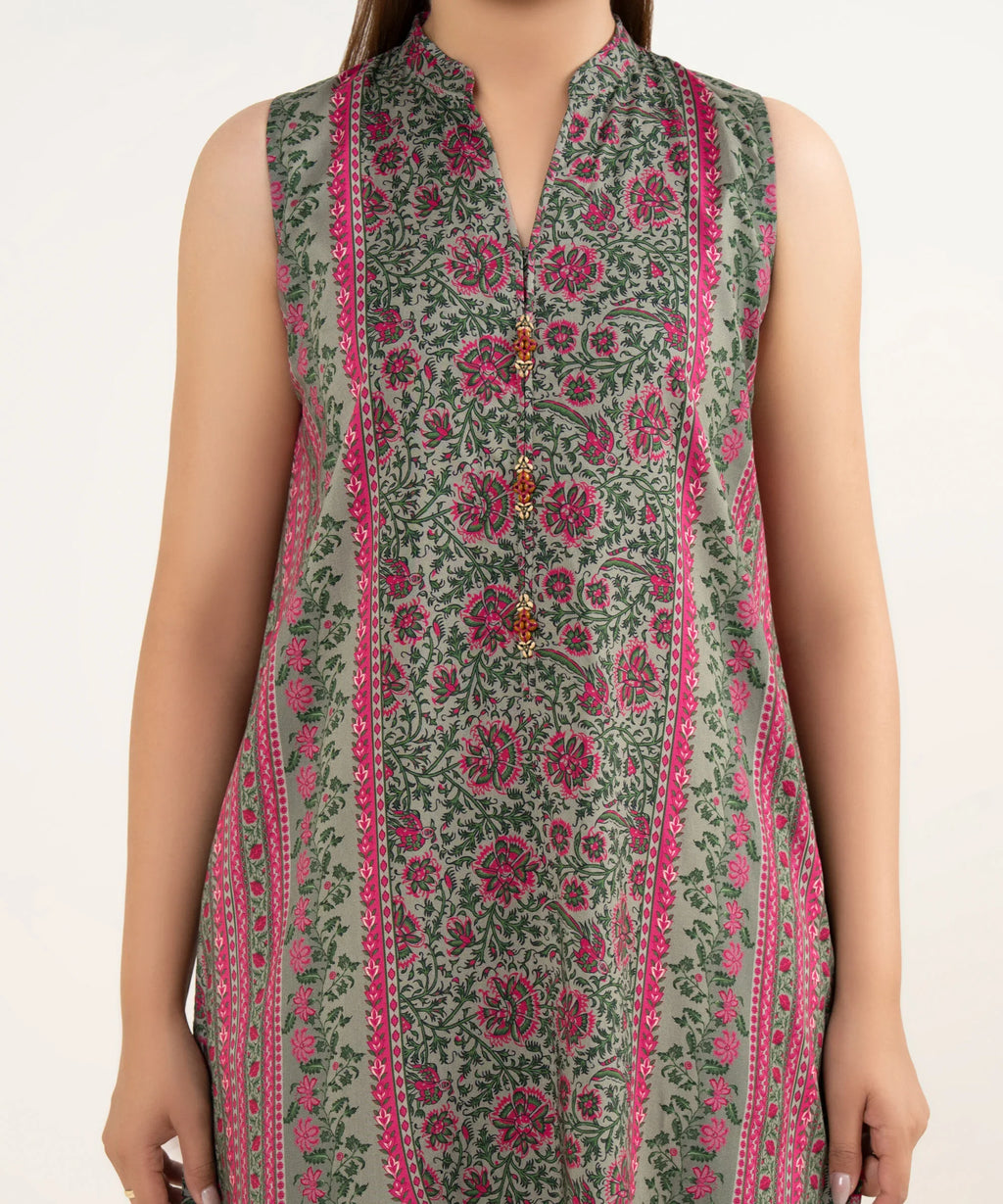 3 Piece - Printed Light Linen Suit