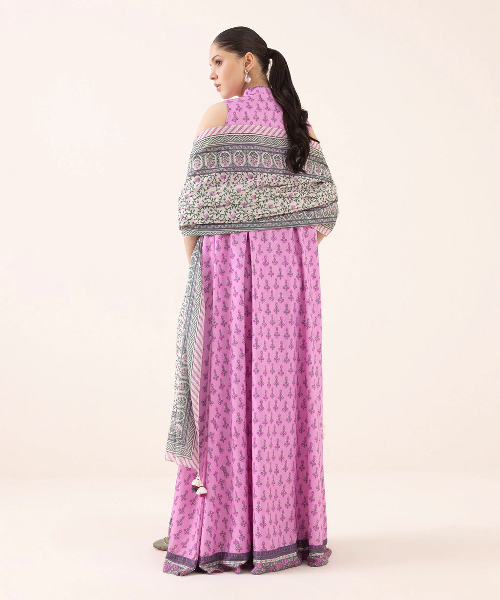 3 Piece - Printed Light Linen Suit