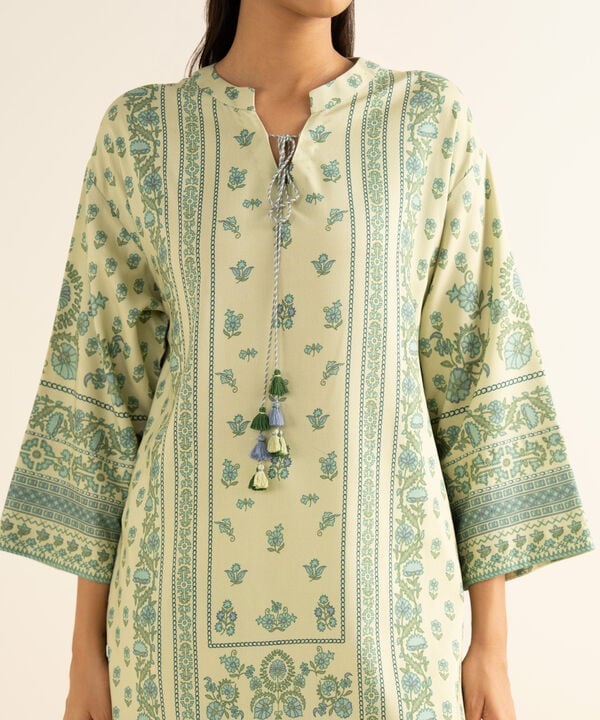 3 Piece - Printed Linen Suit