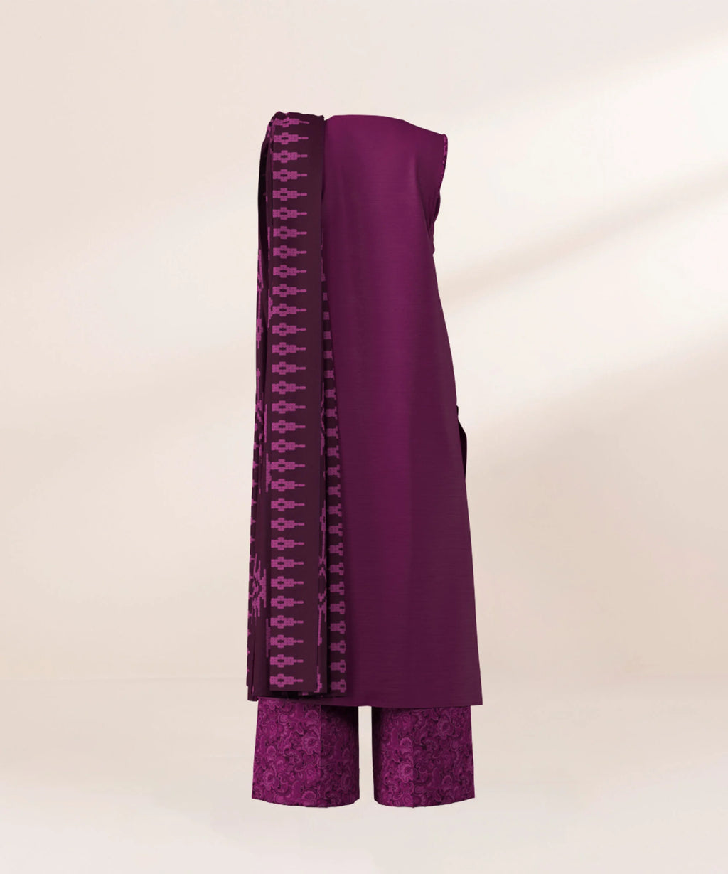 3 Piece - Embroidered Khaddar Suit