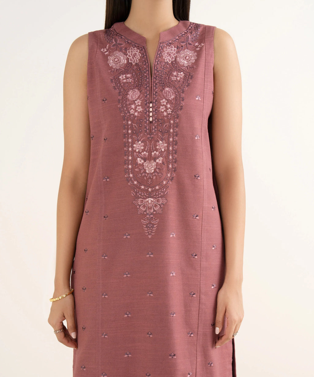 3 Piece - Embroidered Khaddar Suit