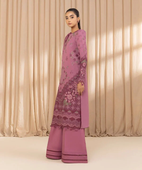 3 Piece - Embroidered Dobby Suit