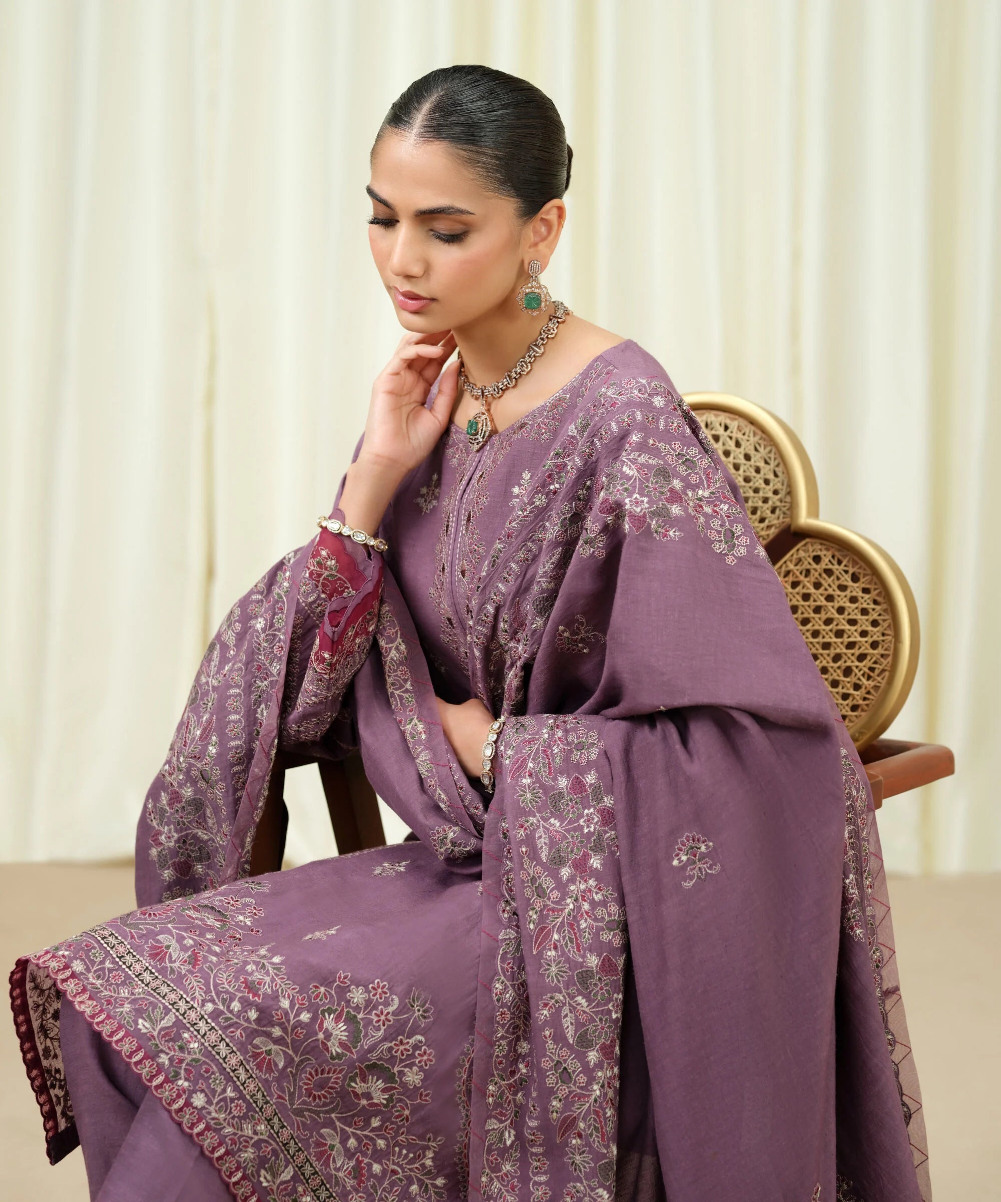 3 Piece - Embroidered Karandi Suit