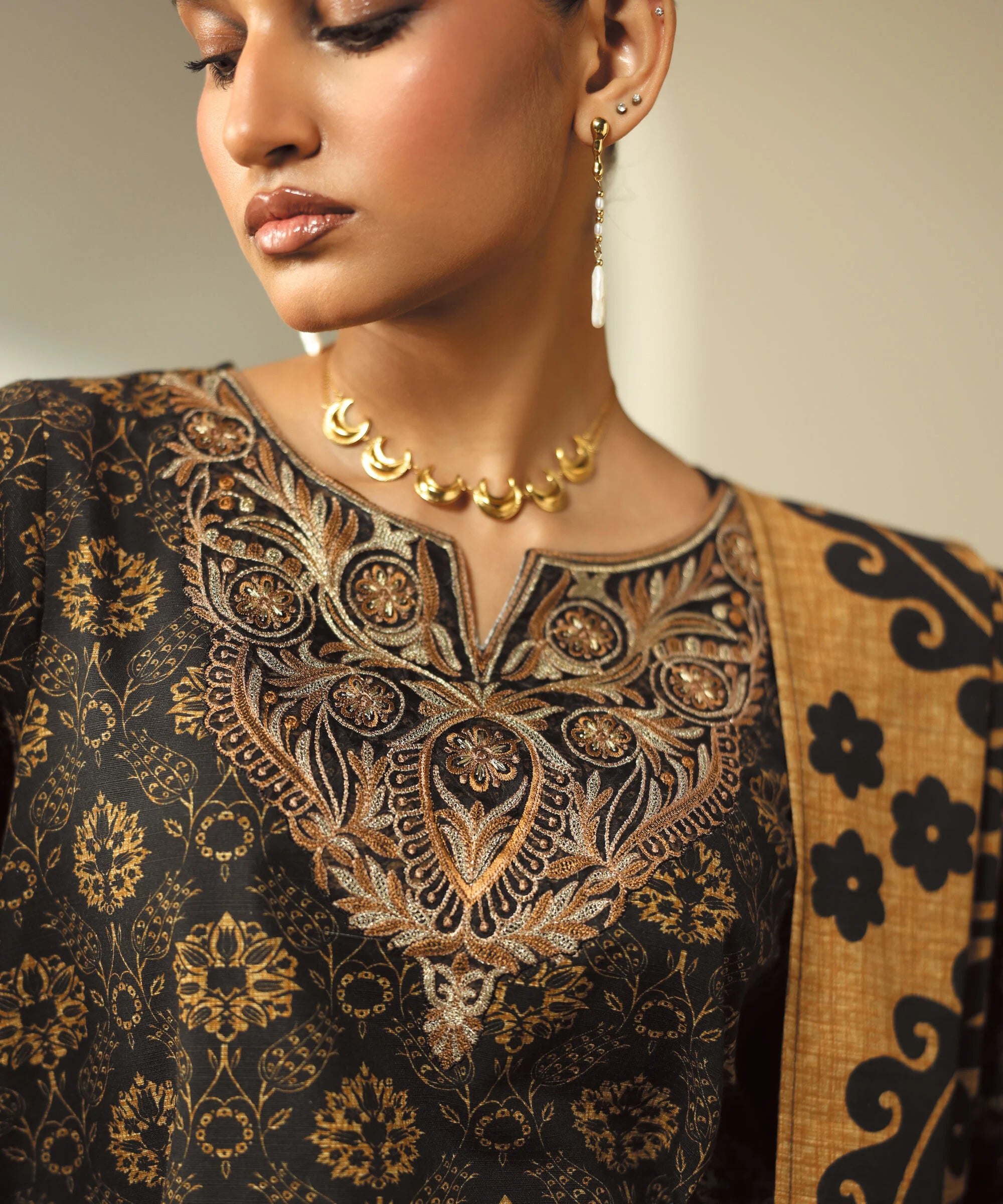Embroidered Khaddar Shirt
