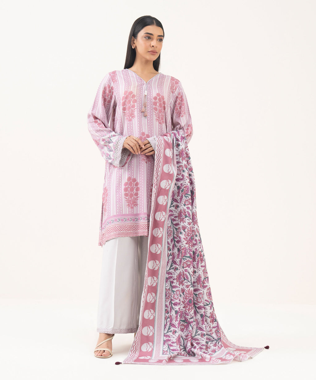 3 Piece - Printed Linen Viscose