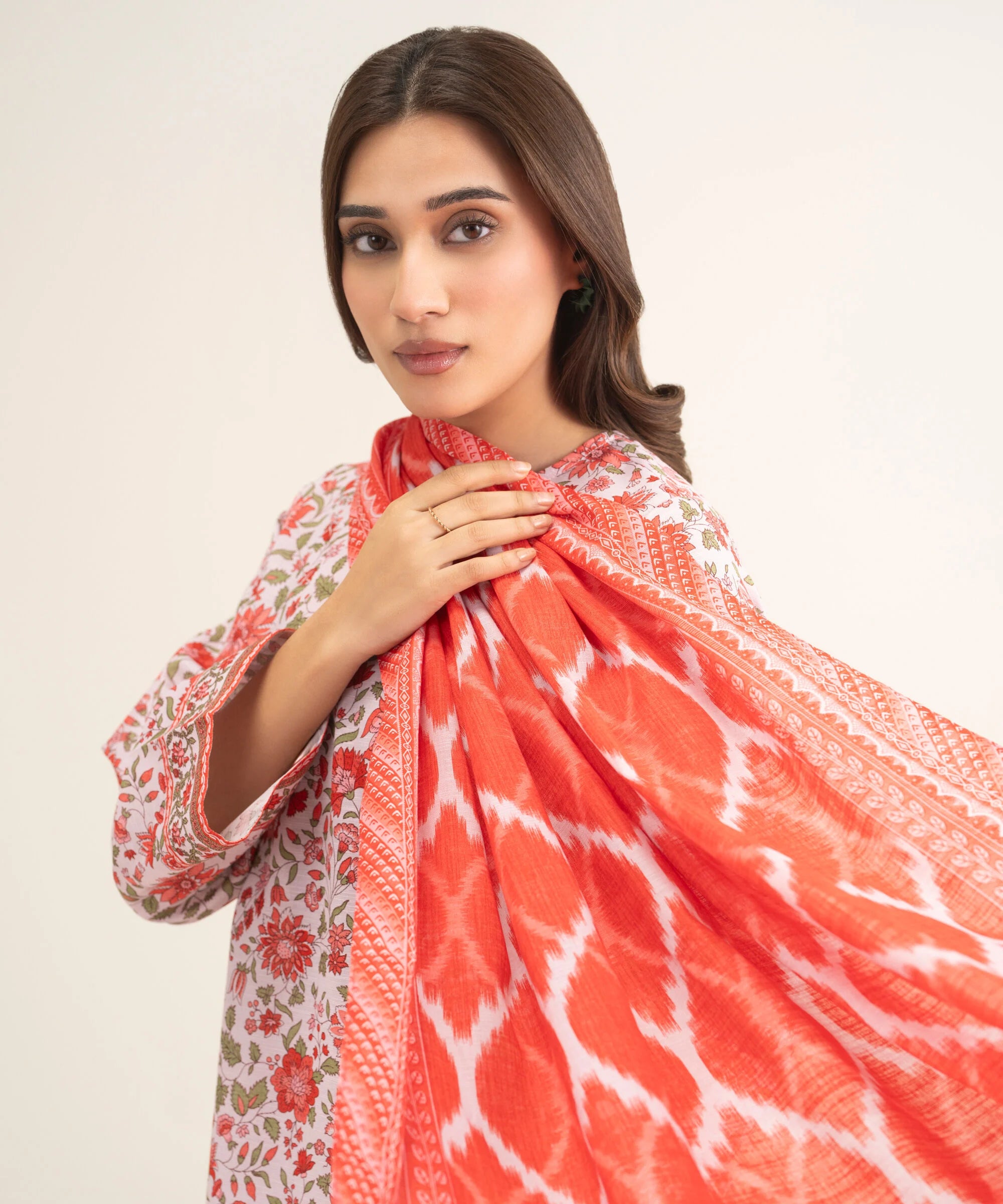 3 Piece - Printed Khaddar Suit