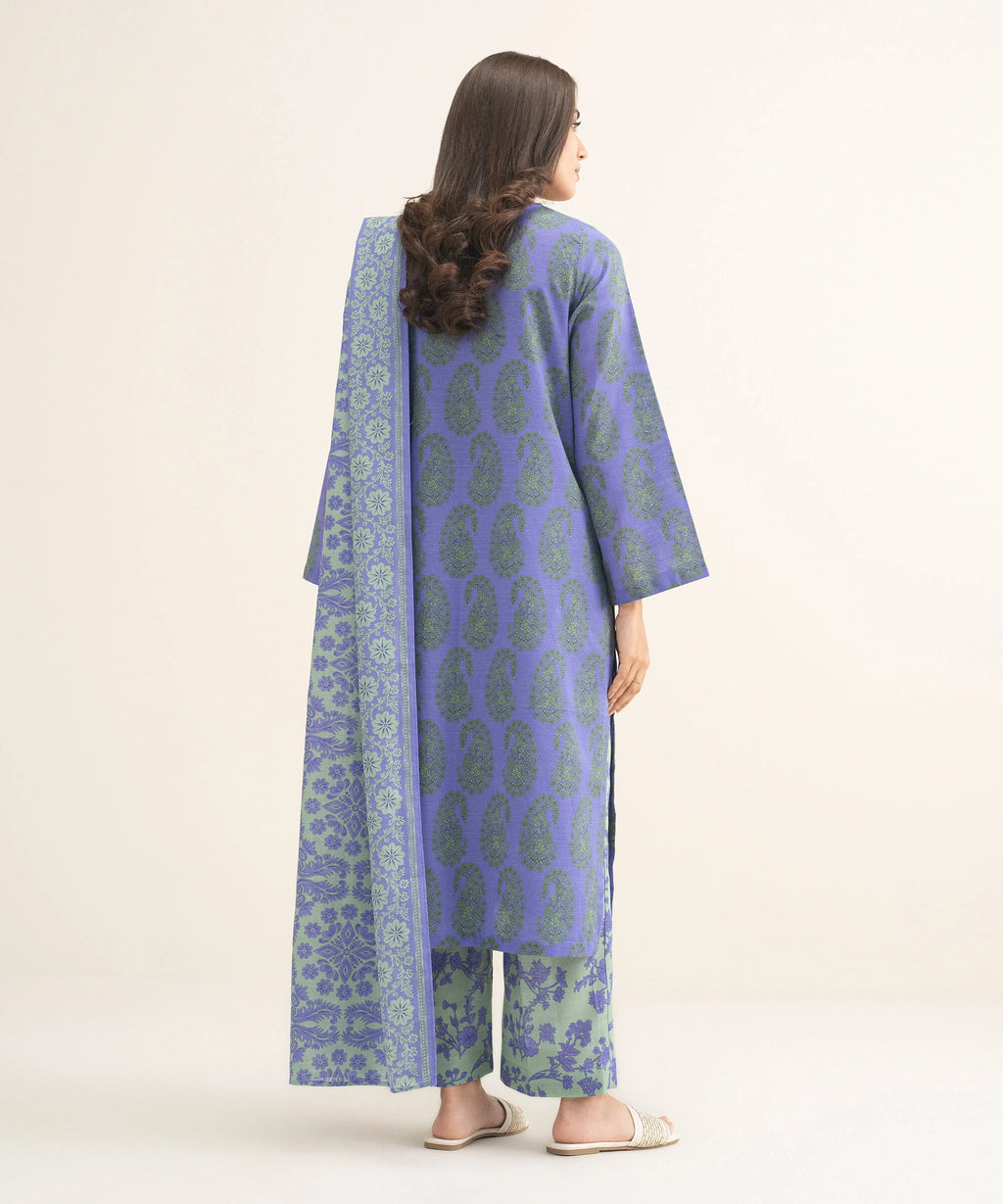 3 Piece - Printed Khaddar Suit