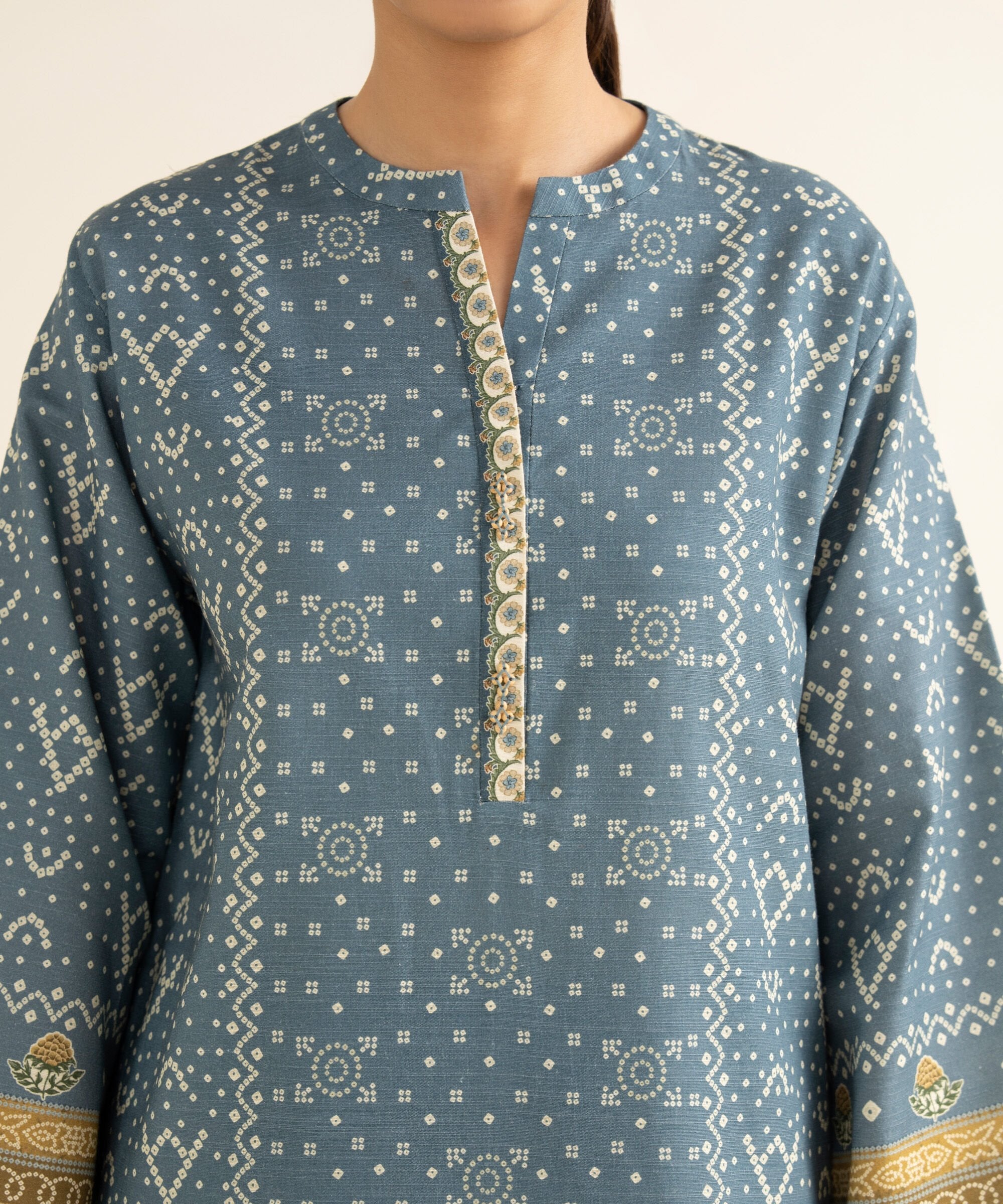 3 Piece - Printed Cotton Suit
