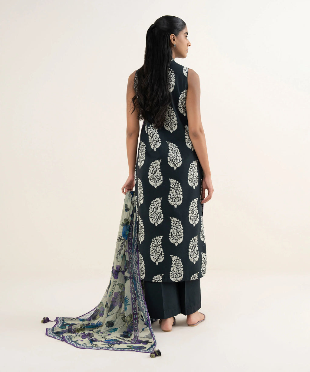 3 Piece - Printed Cotton Suit
