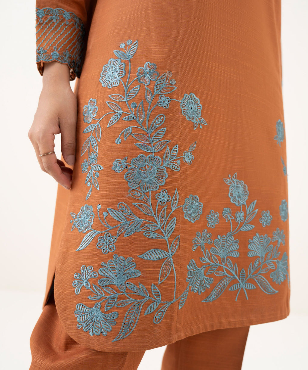 3 Piece - Embroidered Light Khaddar Suit