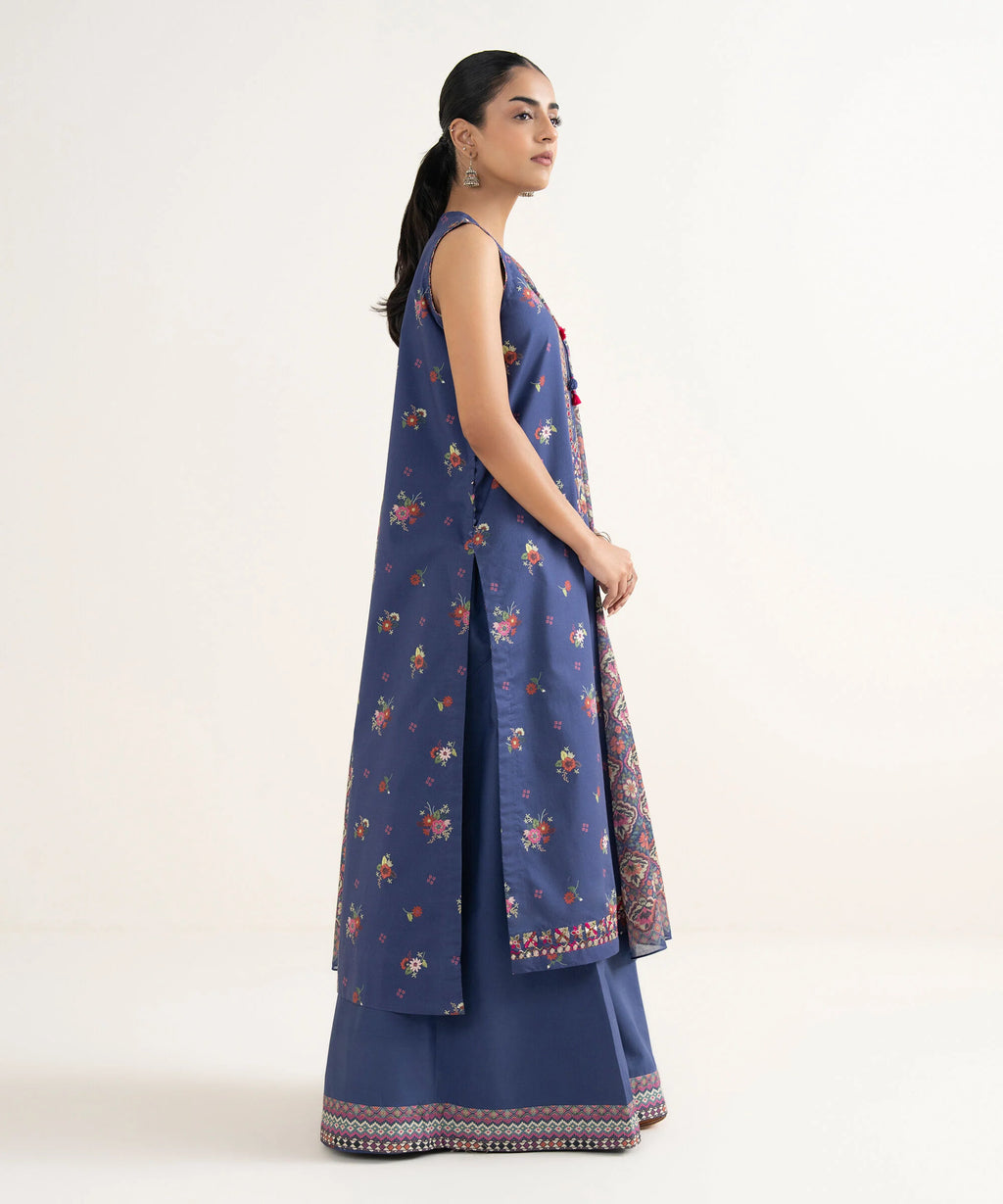 3 Piece - Embroidered Cotton Suit
