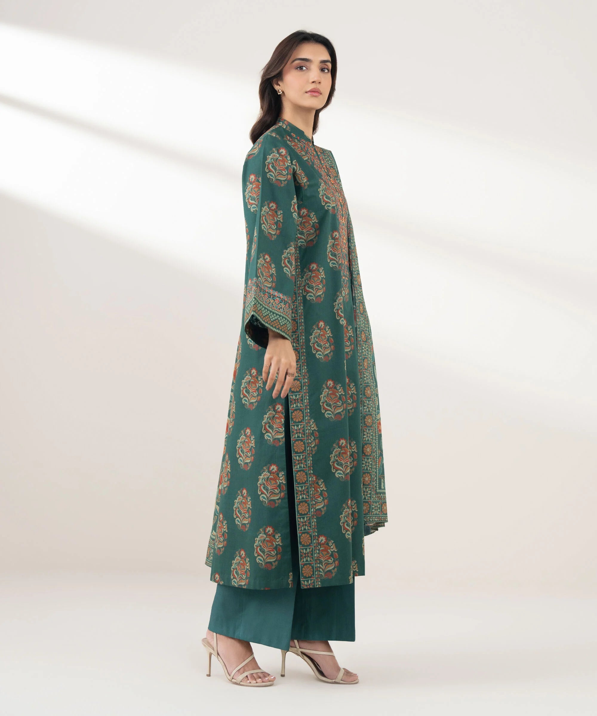 3 Piece - Embroidered Cotton Suit