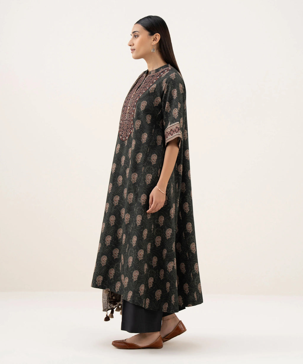 3 Piece - Embroidered Light Linen Suit