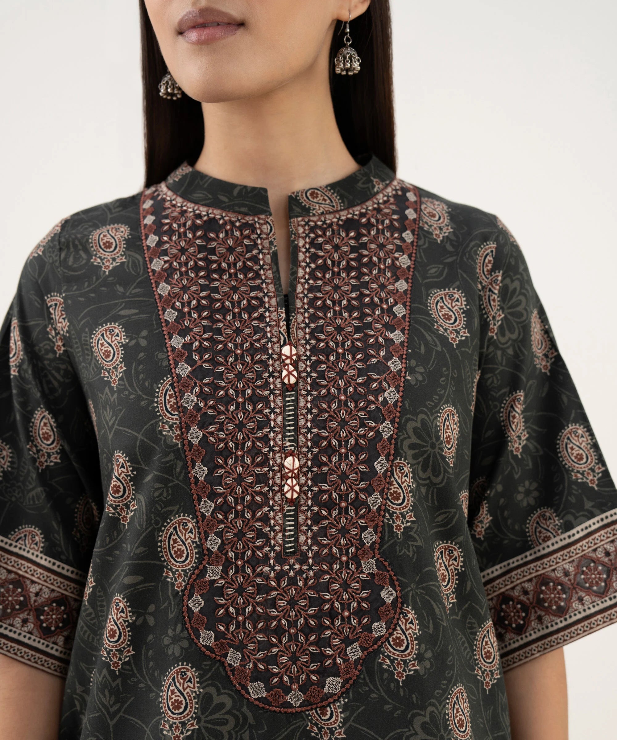 3 Piece - Embroidered Light Linen Suit