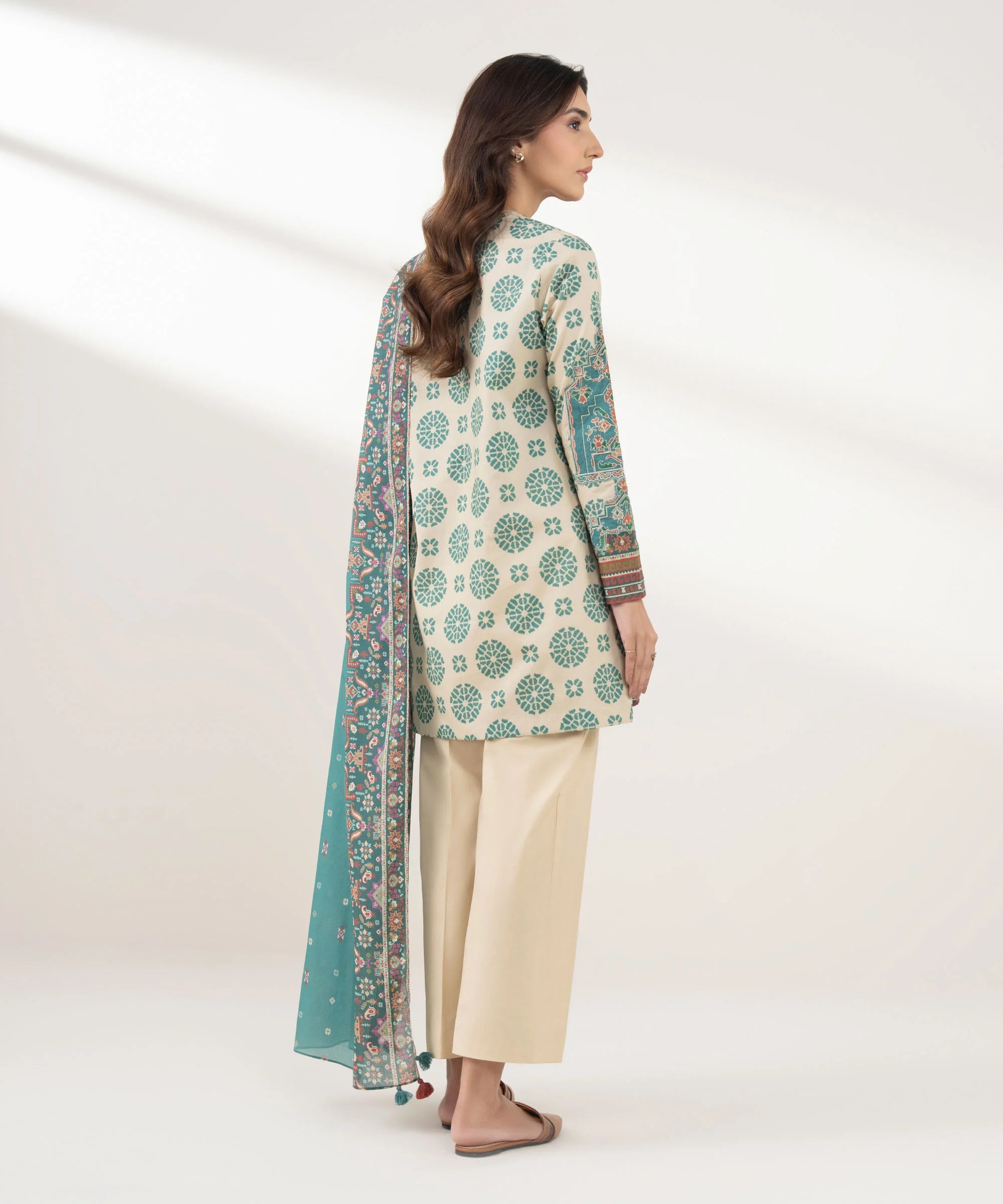 3 Piece - Embroidered Cotton Suit