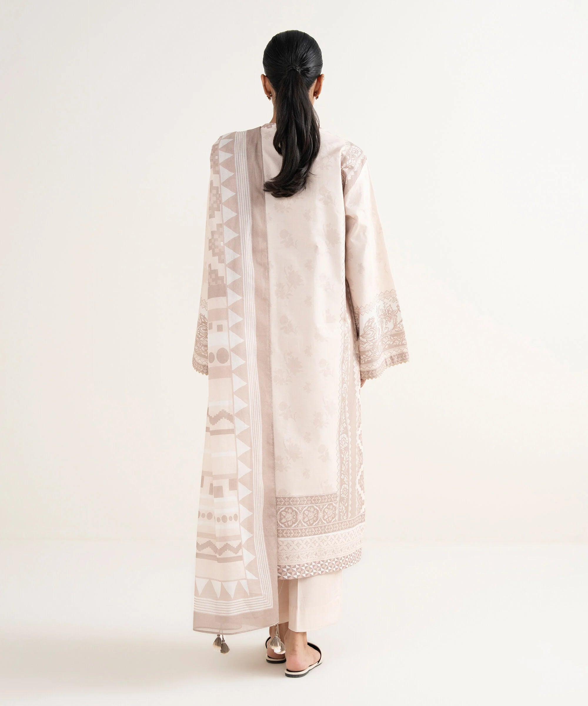 3 Piece - Embroidered Cotton Suit