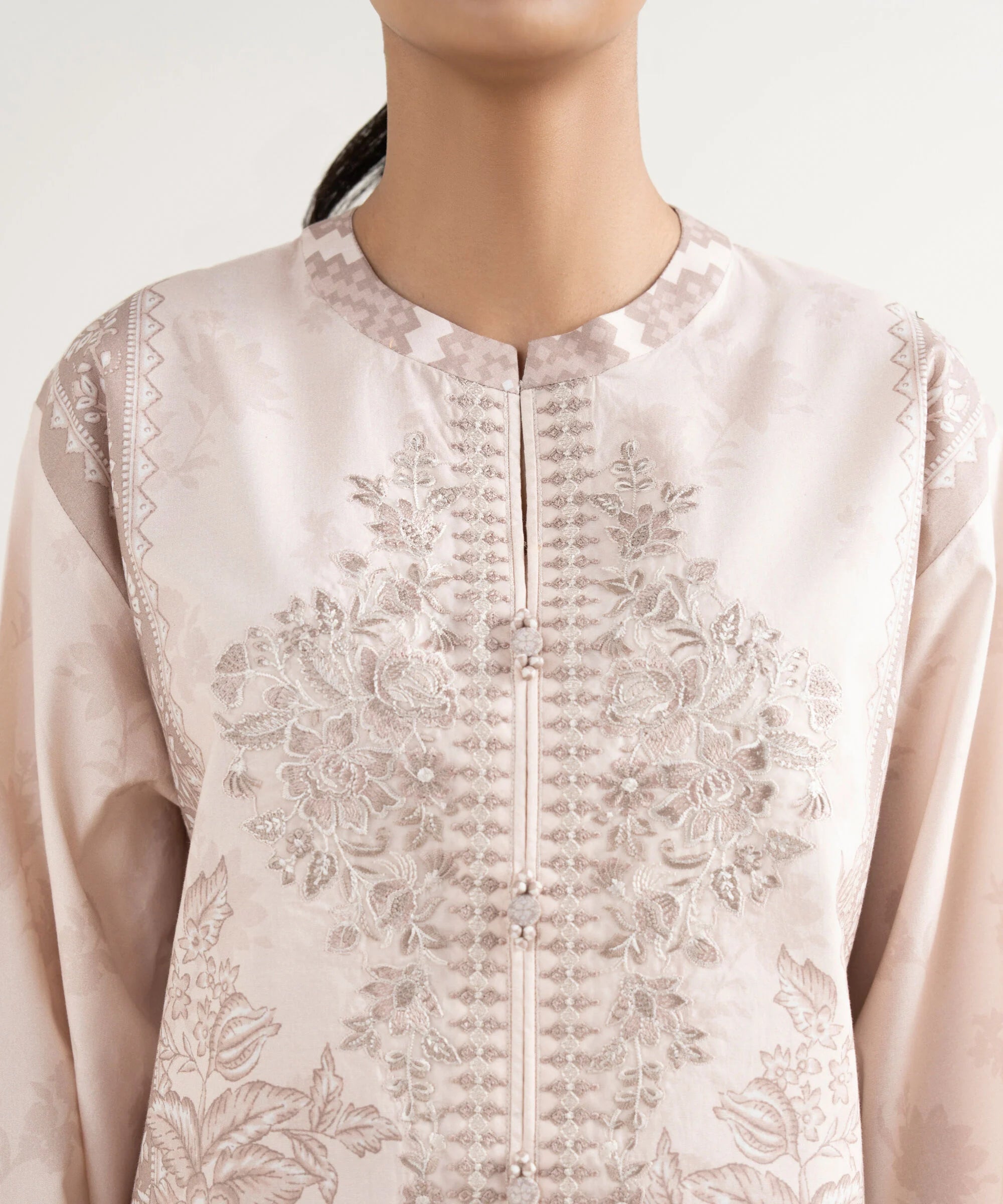 3 Piece - Embroidered Cotton Suit