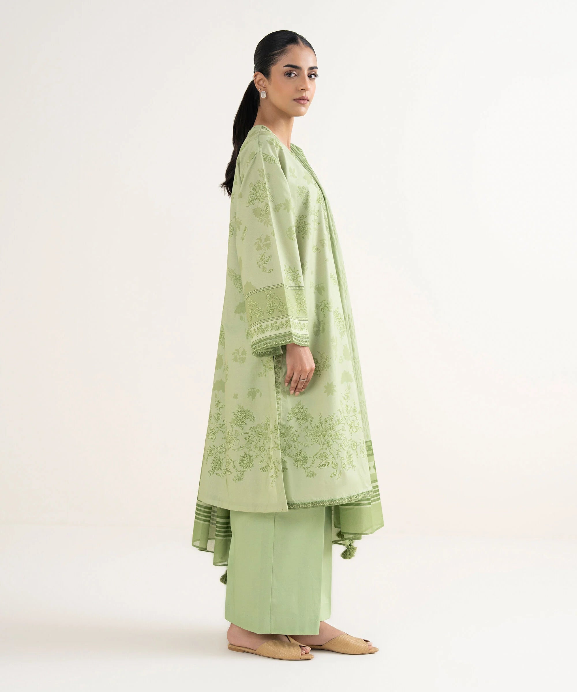 3 Piece - Embroidered Cotton Suit